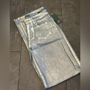 Wild Fable NWT High-Rise Baggy Metallic Jeans size 2